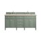 James Martin Vanities Brittany 72in Double Vanity, Smokey Celadon w/ 3 CM Eternal Marfil Top 650-V72-SC-3EMR - alternate 1